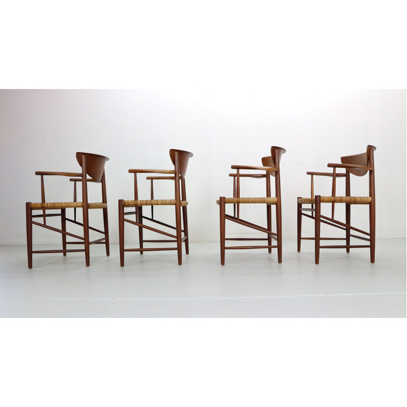 Set of 4 vintage armchairs by Peter Hvidt & Orla Mølgaard Nielsen, Denmark 1950