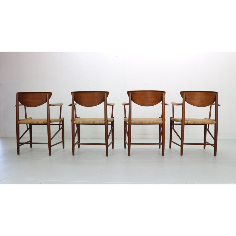 Set of 4 vintage armchairs by Peter Hvidt & Orla Mølgaard Nielsen, Denmark 1950