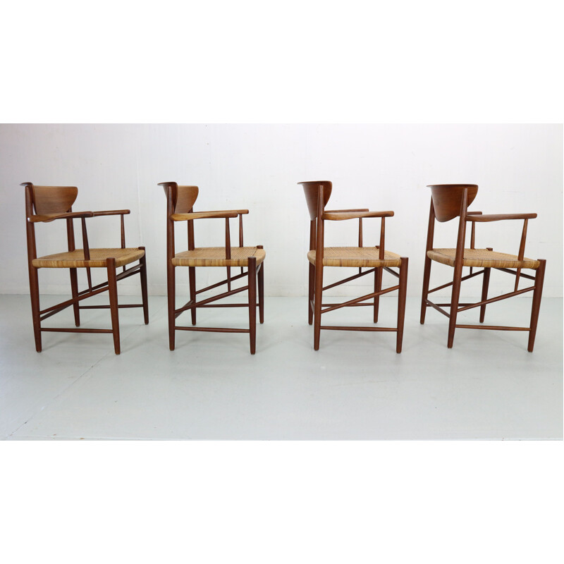 Set of 4 vintage armchairs by Peter Hvidt & Orla Mølgaard Nielsen, Denmark 1950