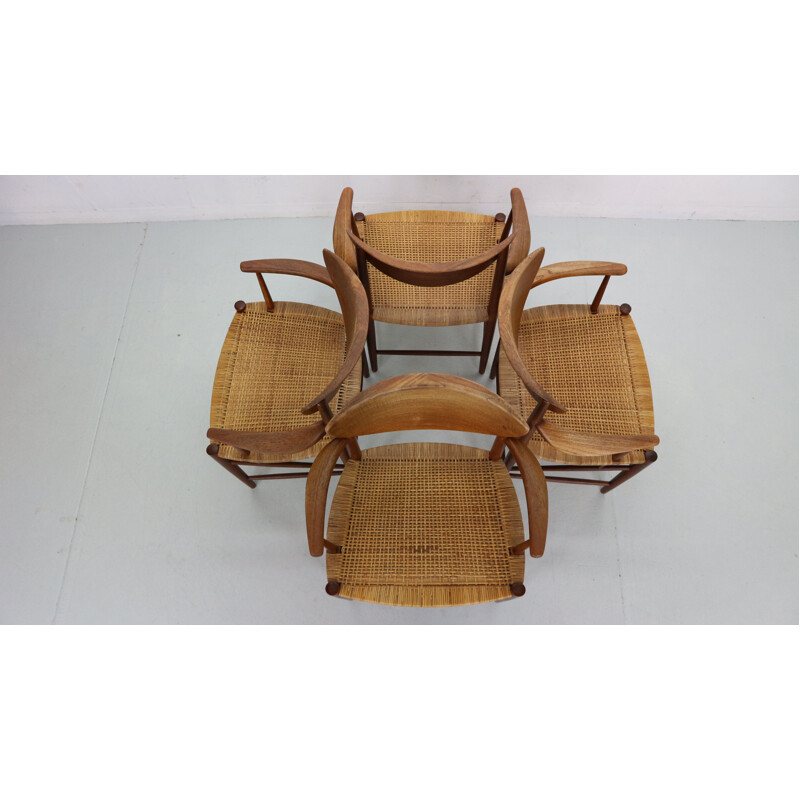 Set van 4 vintage fauteuils van Peter Hvidt