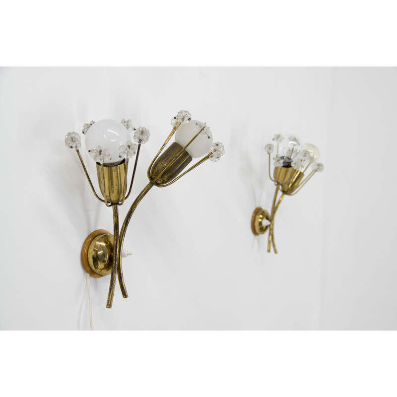 Pair of vintage lacquered brass sconces by Emil Stejnar for Rupert Nikol, Austria 1950