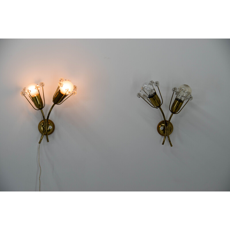 Pair of vintage lacquered brass sconces by Emil Stejnar for Rupert Nikol, Austria 1950