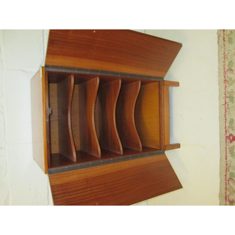 Vintage teak record cabinet