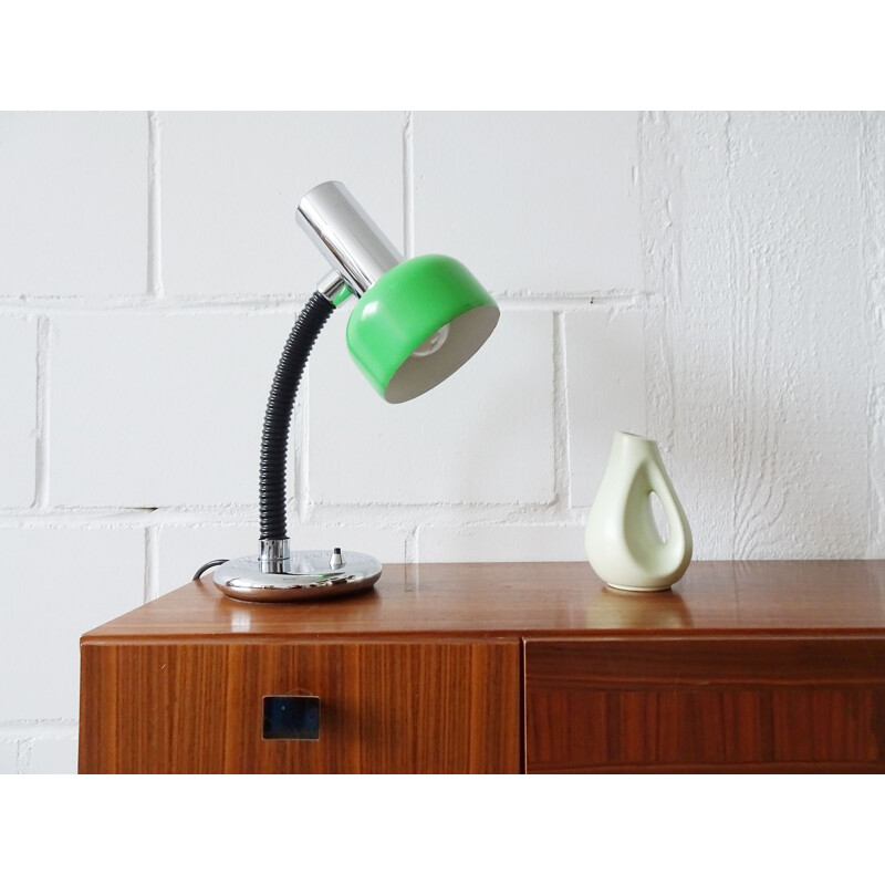 Vintage groene metalen bureaulamp van Hillebrand, 1970