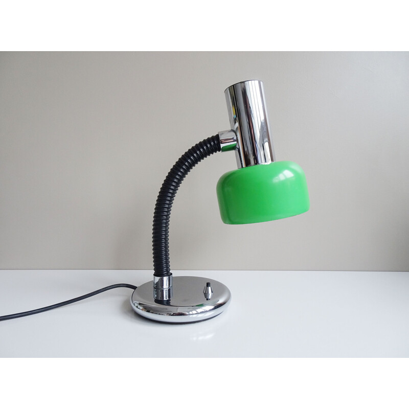 Vintage green metal desk lamp by Hillebrand, 1970