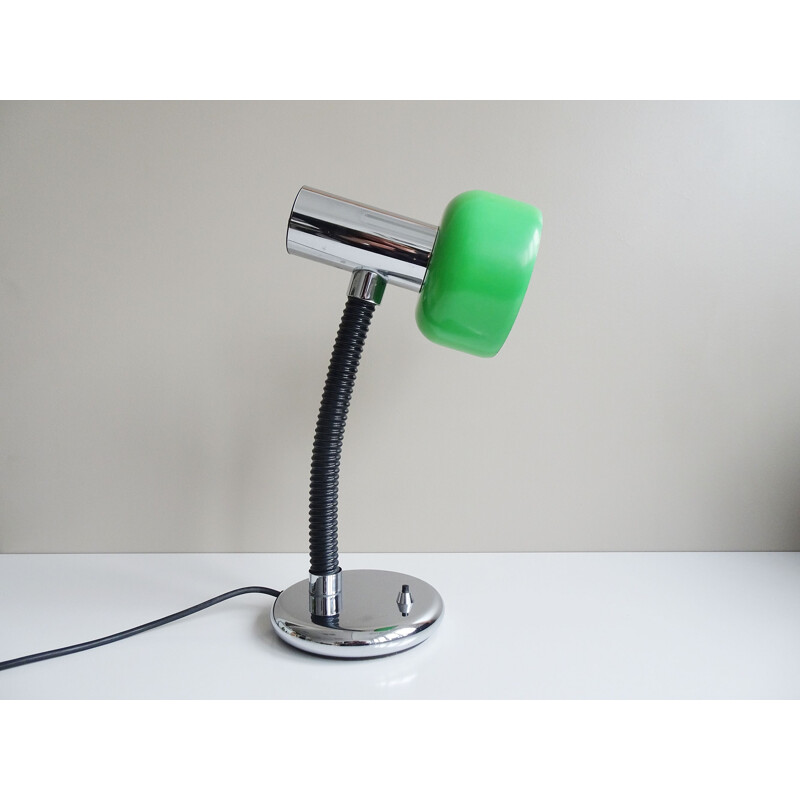 Vintage green metal desk lamp by Hillebrand, 1970