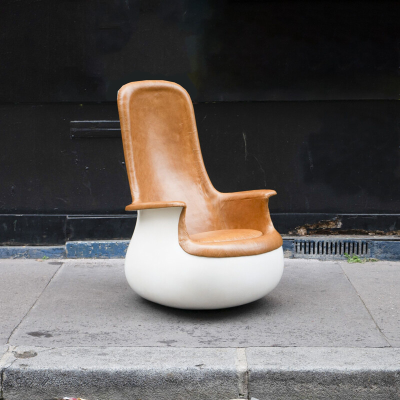 Vintage Culbuto armchair and ottoman by Marc Held for Knoll, 1970