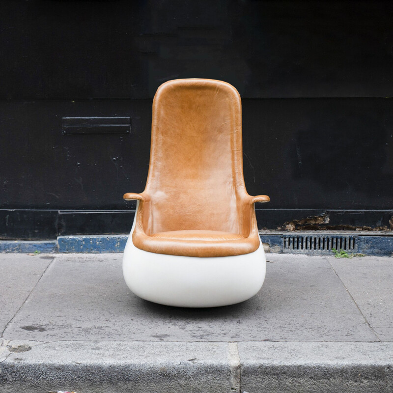 Vintage Culbuto armchair and ottoman by Marc Held for Knoll, 1970