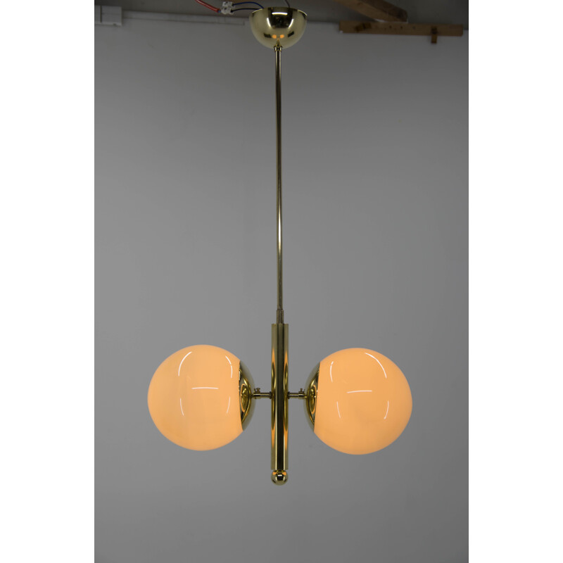 Lampadario d'epoca in ottone art déco, 1930