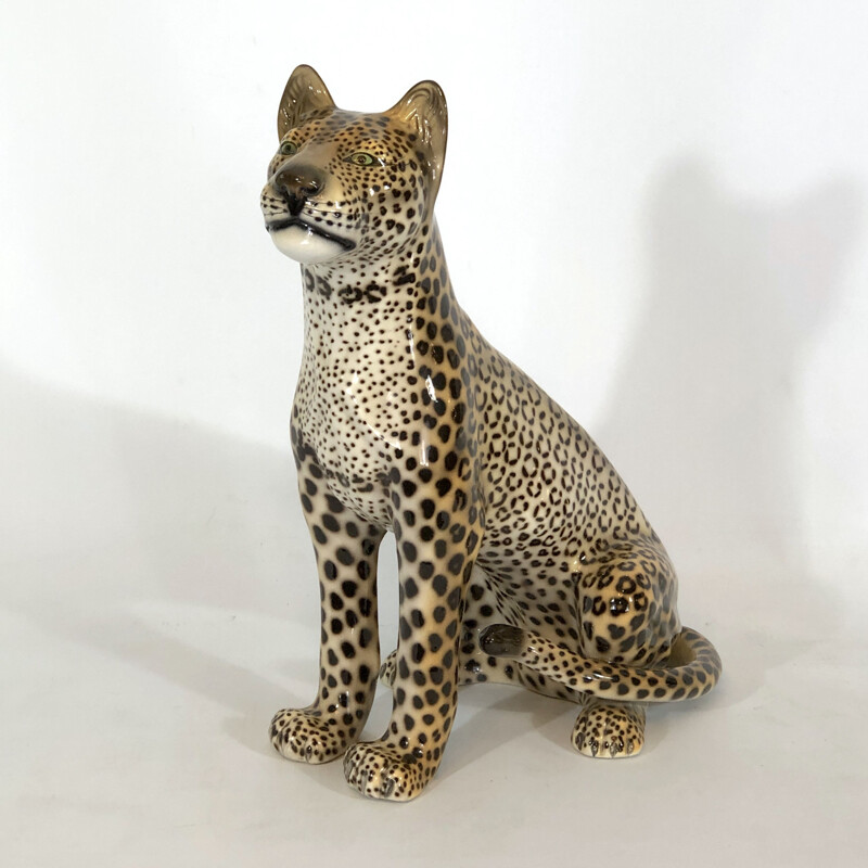 Vintage ceramic leopard, Italy 1960