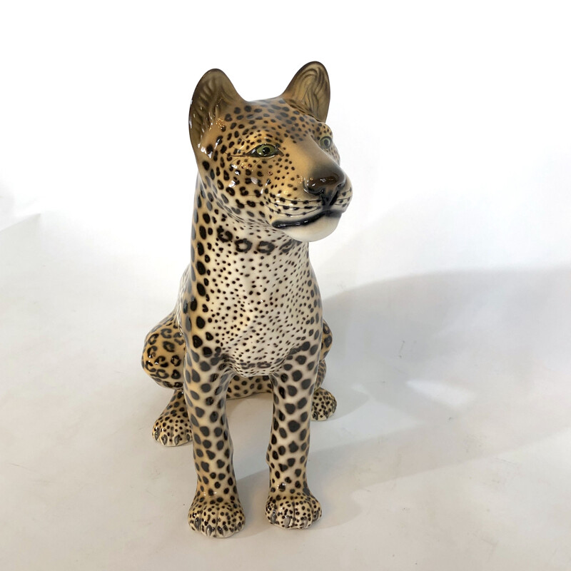 Vintage ceramic leopard, Italy 1960