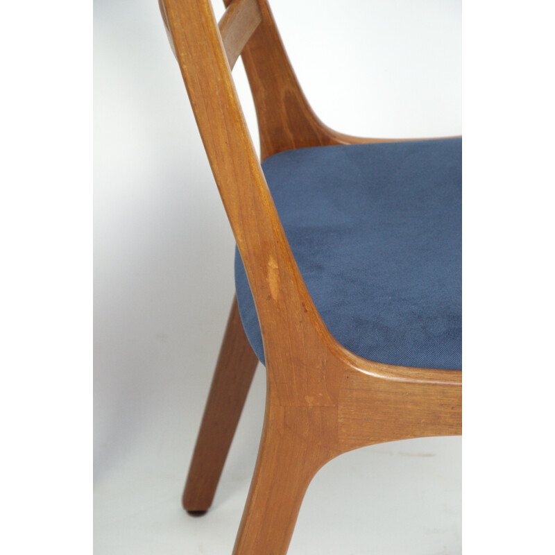 Juego de 4 sillas vintage de madera de K.S. Mobelfabrik para Korup Stolefabrik, Dinamarca 1960
