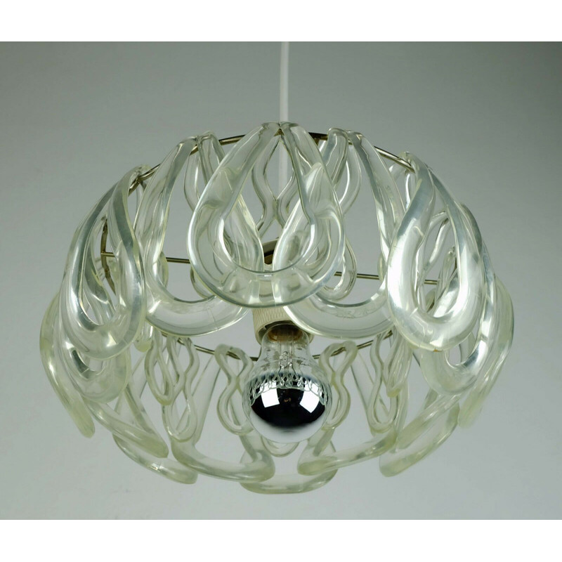 Mid century pendant lamp with 16 acrylic elements, 1960-1970s