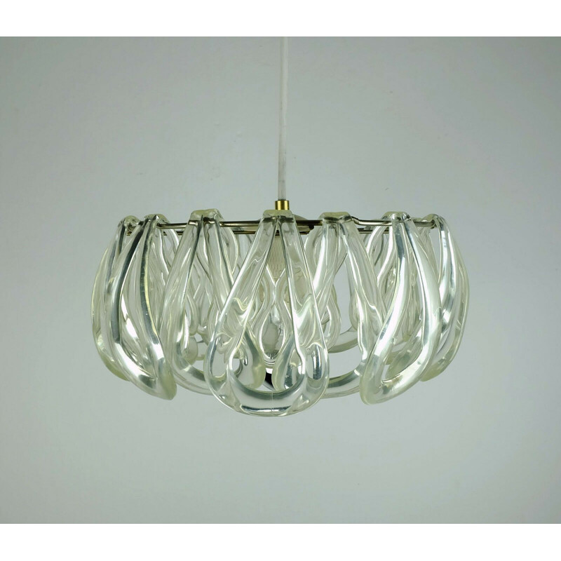 Mid century pendant lamp with 16 acrylic elements, 1960-1970s