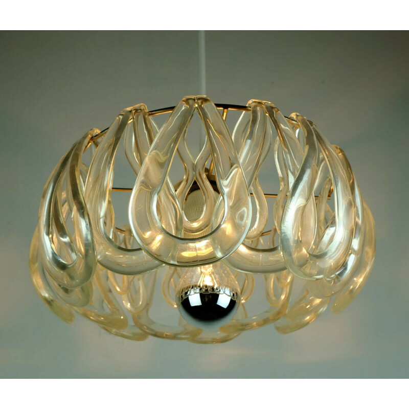 Mid century pendant lamp with 16 acrylic elements, 1960-1970s