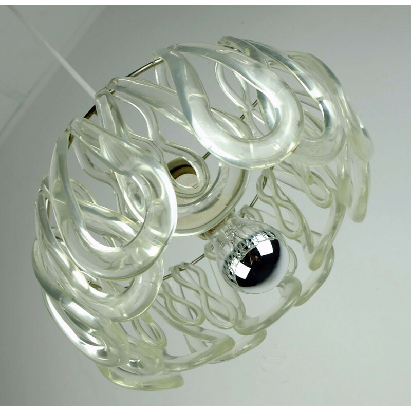 Mid century pendant lamp with 16 acrylic elements, 1960-1970s