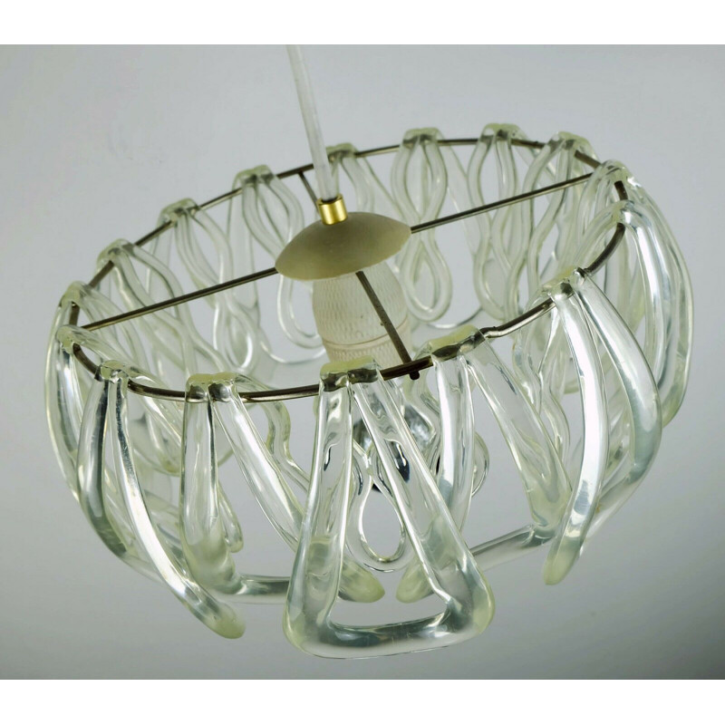 Mid century pendant lamp with 16 acrylic elements, 1960-1970s