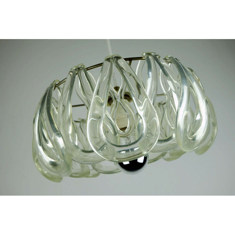 Mid century pendant lamp with 16 acrylic elements, 1960-1970s