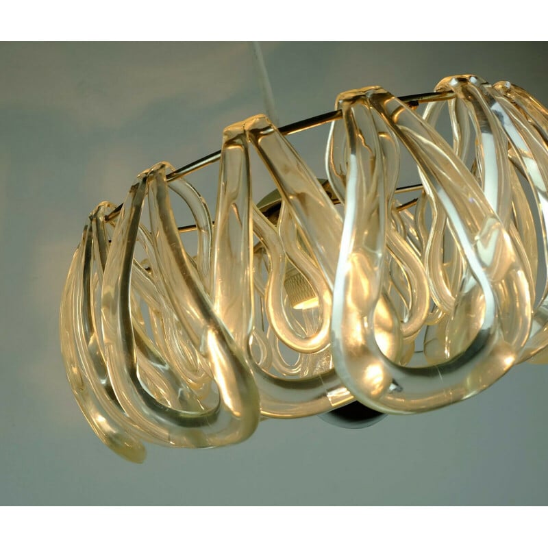 Mid century pendant lamp with 16 acrylic elements, 1960-1970s