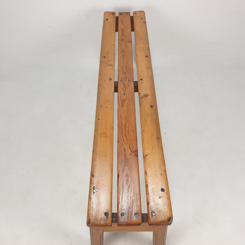 Mid-century Italian wooden bench, 1960s