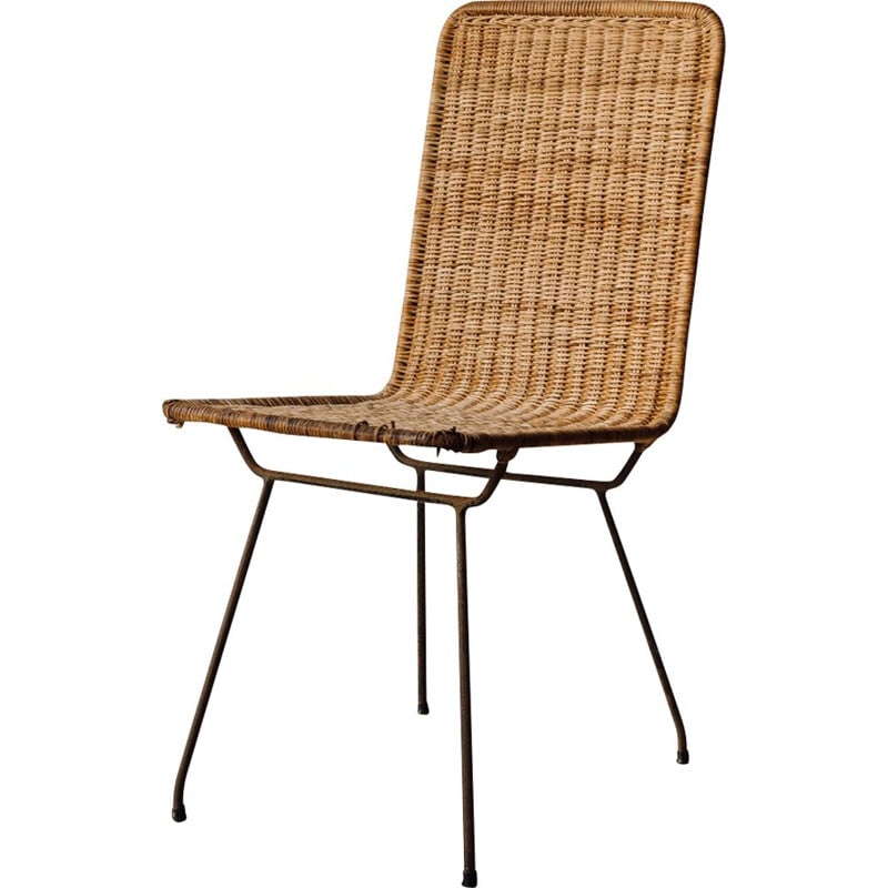 Conjunto de 6 cadeiras de cana vintage de Carlo Hauner, 1950