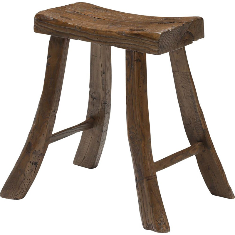 Wabi-Sabi vintage rustic stool, 1920s