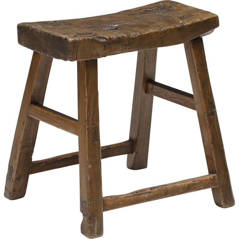 Wabi-Sabi vintage rustic stool, 1920s