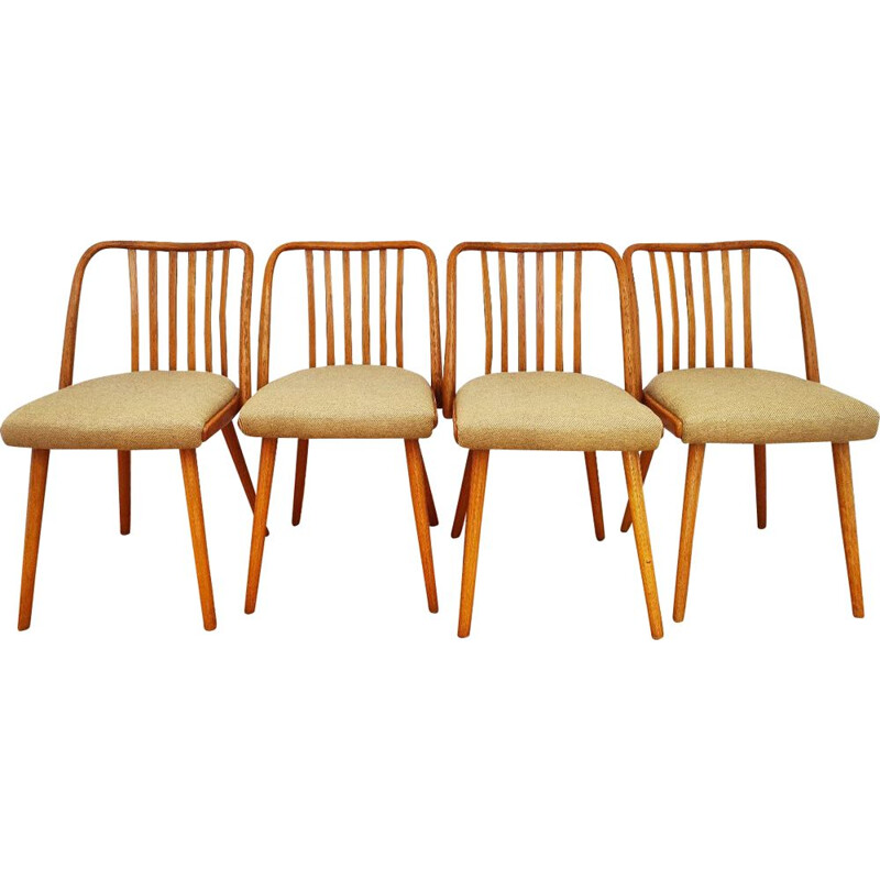 Ensemble de 4 chaises vintage par A. Suman, Tchécoslovaquie 1960