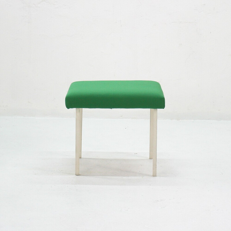 Convertible footstool with new green fabric - 1960s