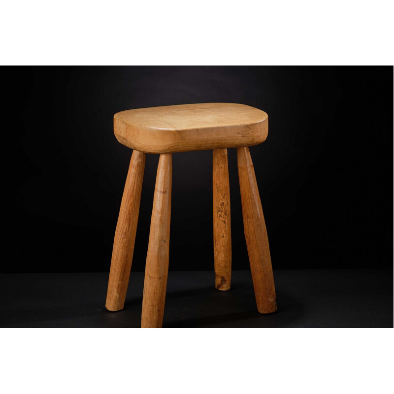 Tabouret vintage "Great Storm" en bois d'orme