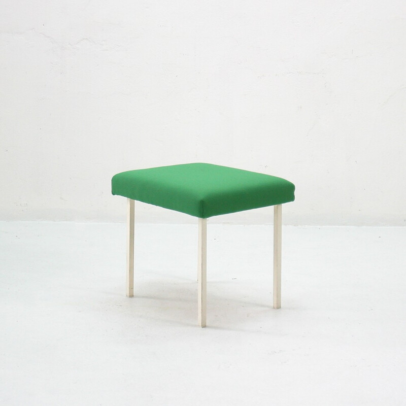Convertible footstool with new green fabric - 1960s