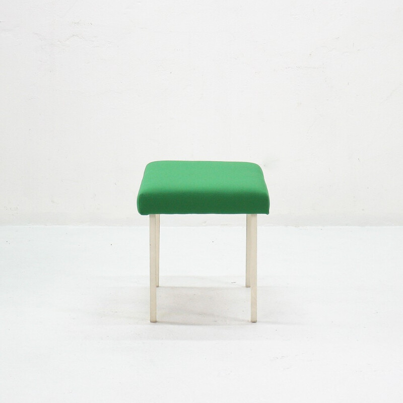 Convertible footstool with new green fabric - 1960s