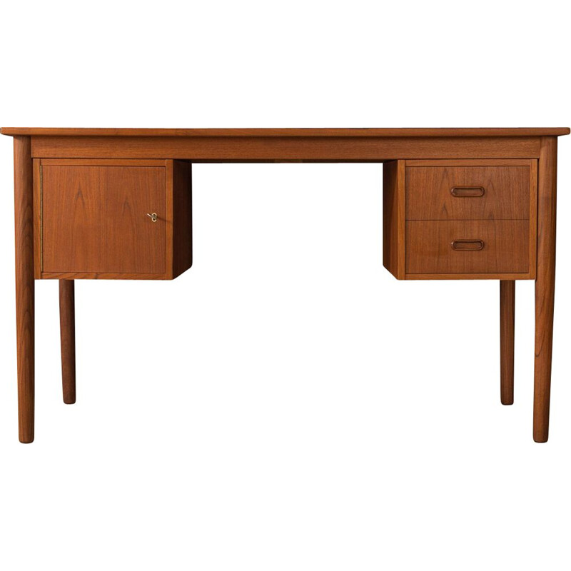 Vintage teak desk with two drawers, Denmark 1960s