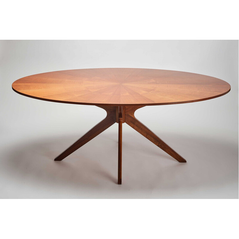 Vintage teak Sunburst table