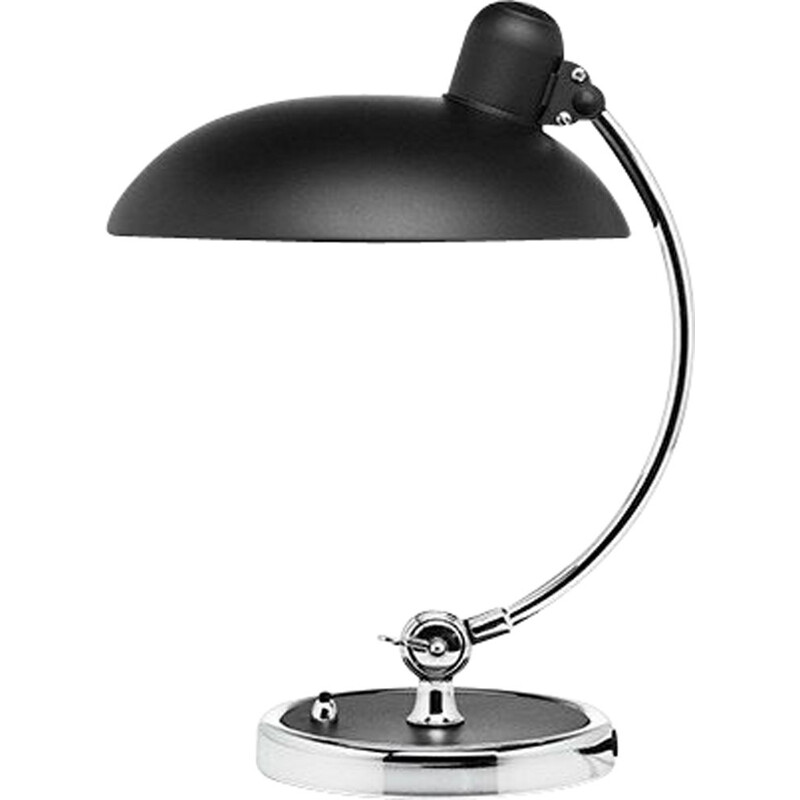 Vintage zwarte lamp van Christian Dell voor Kaiser Idell, 1950