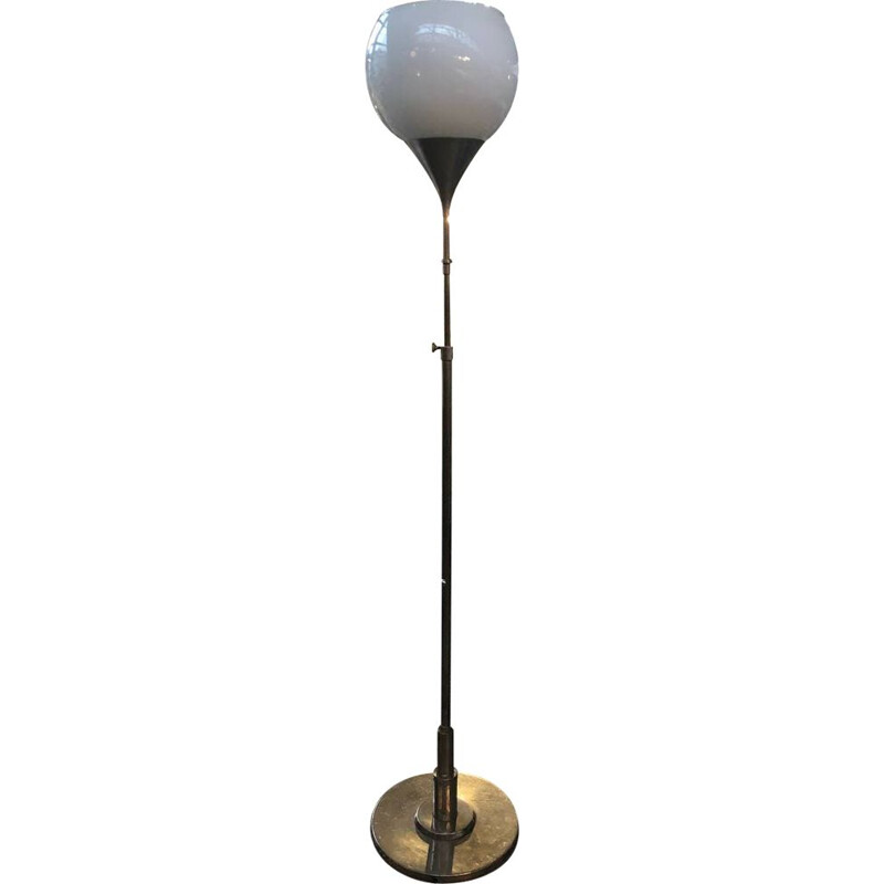 Vintage floor lamp in opal open ball, 1930s