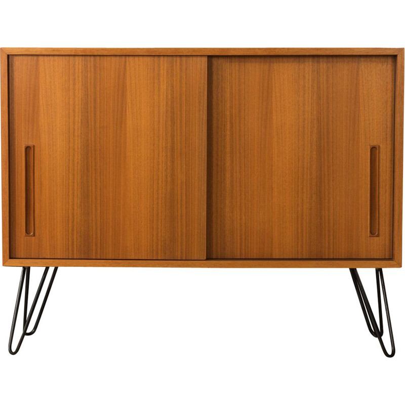 Vintage walnut sideboard with two sliding doors, Germany 1950s