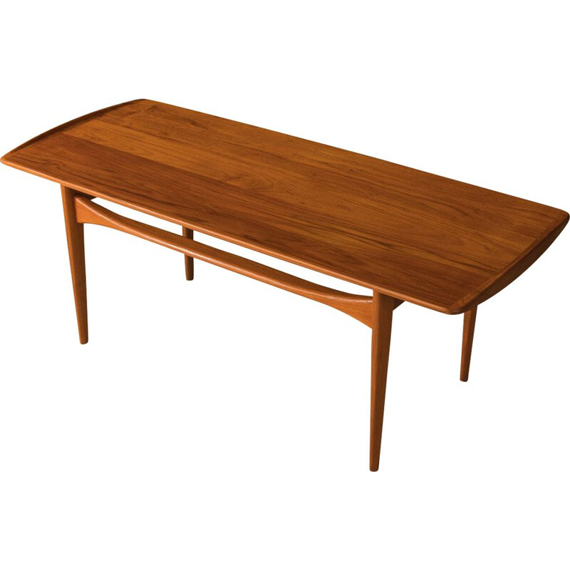 Mesa de centro vintage de teca de Tove y Edvard Kindt-Larsen para France et Son, Dinamarca 1960