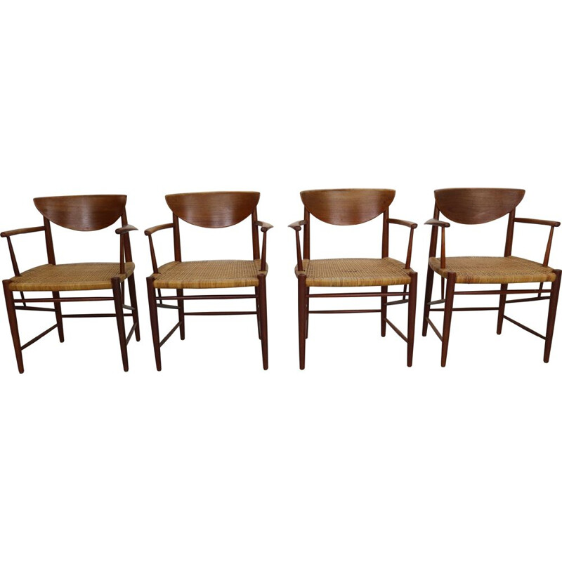 Set of 4 vintage armchairs by Peter Hvidt & Orla Mølgaard Nielsen, Denmark 1950