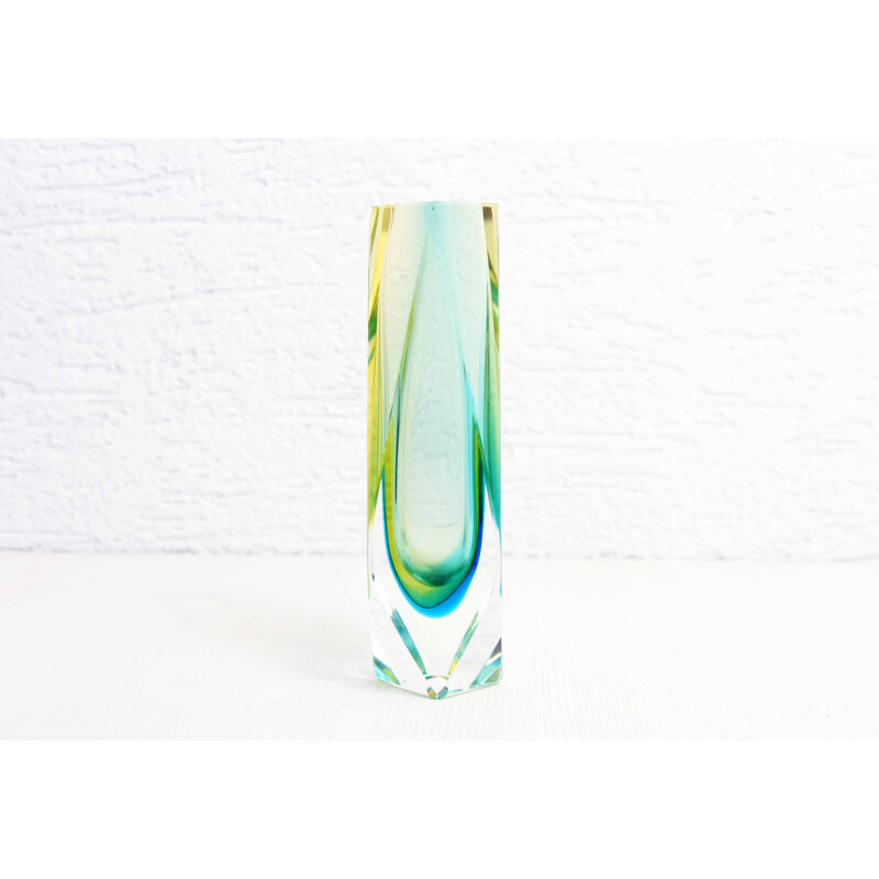 Sommerso vintage vase in Murano glass