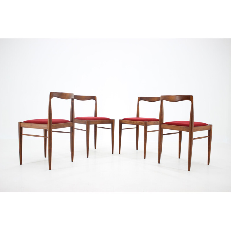 Ensemble de 4 chaises minimalistes vintage par Drevotvar, Tchécoslovaquie 1970
