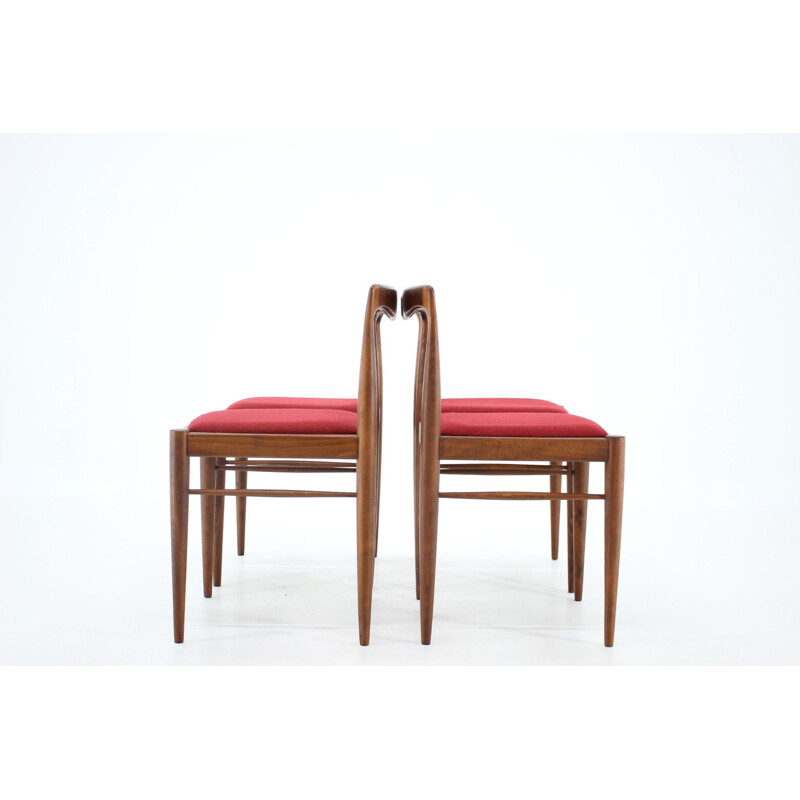 Set of 4 vintage minimalist dining chairs by Drevotvar, Czechoslovakia 1970s