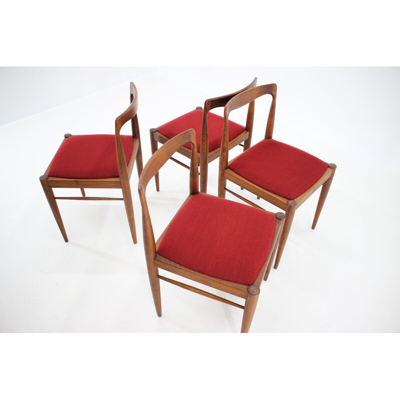 Juego de 4 sillas minimalistas vintage de Drevotvar, Checoslovaquia 1970