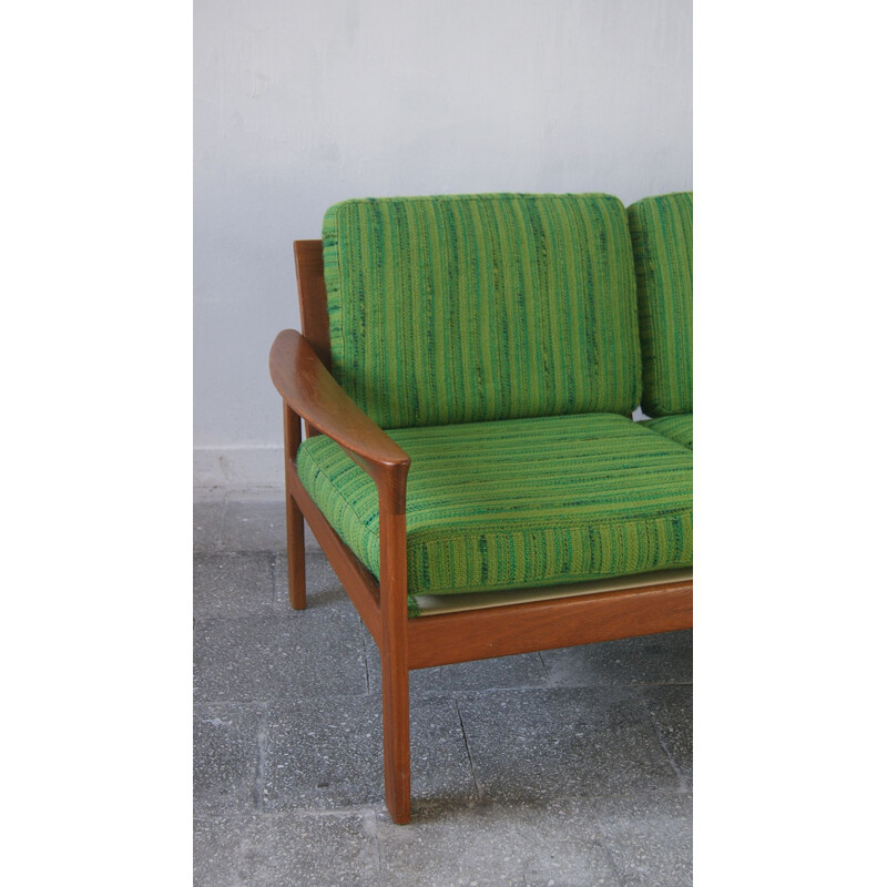 Vintage teak & wool 3-seat sofa by Arne Wahl Iversen for Comfort, Denmark