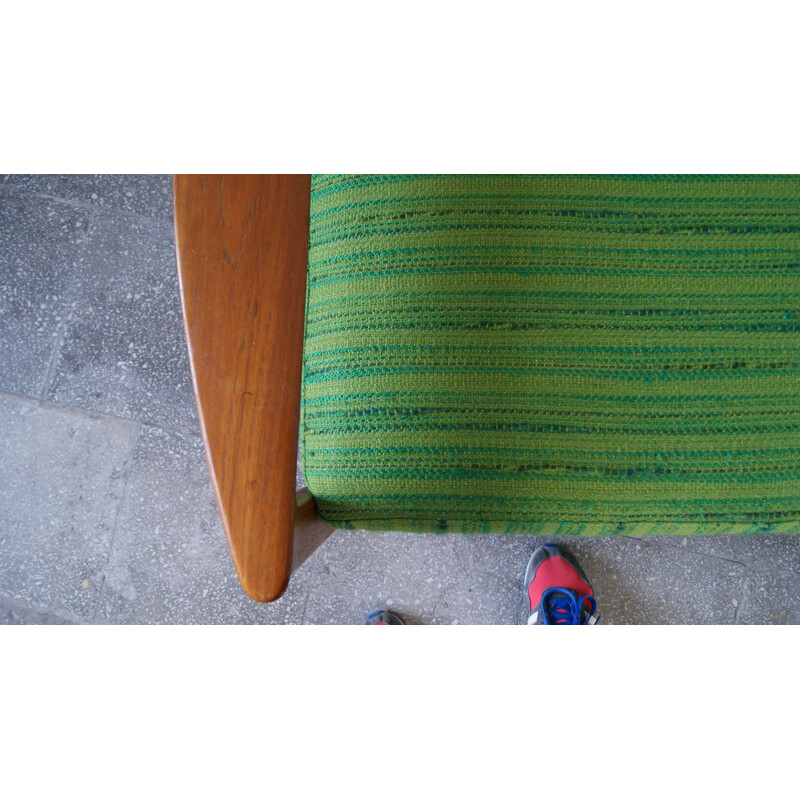 Canapé 3 places vintage en teck et laine par Arne Wahl Iversen pour Comfort, Danemark