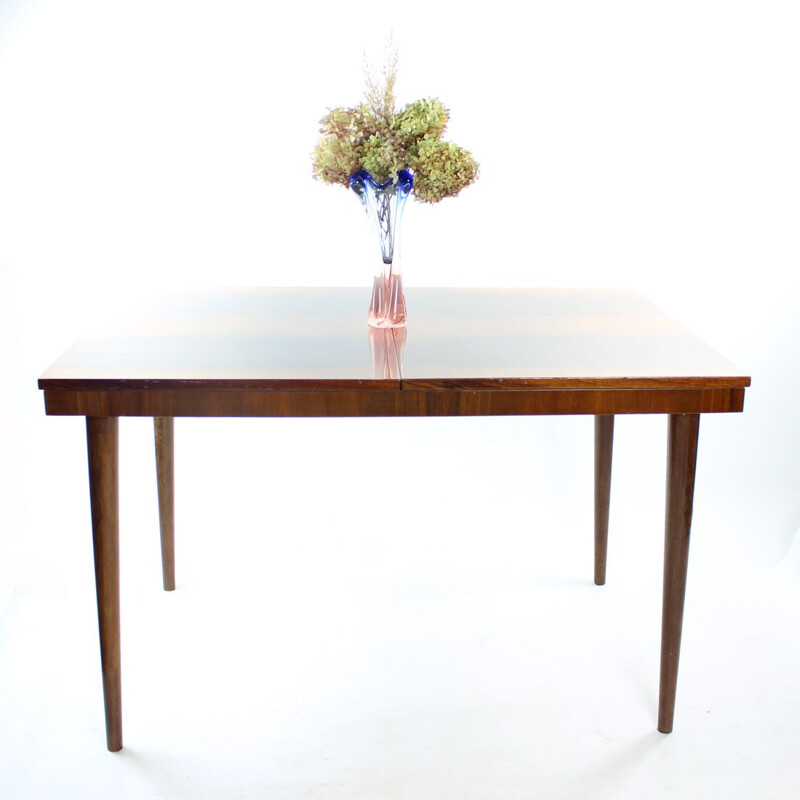 Vintage extendable dining table in mahogany by Mier, Czechoslovakia 1960s