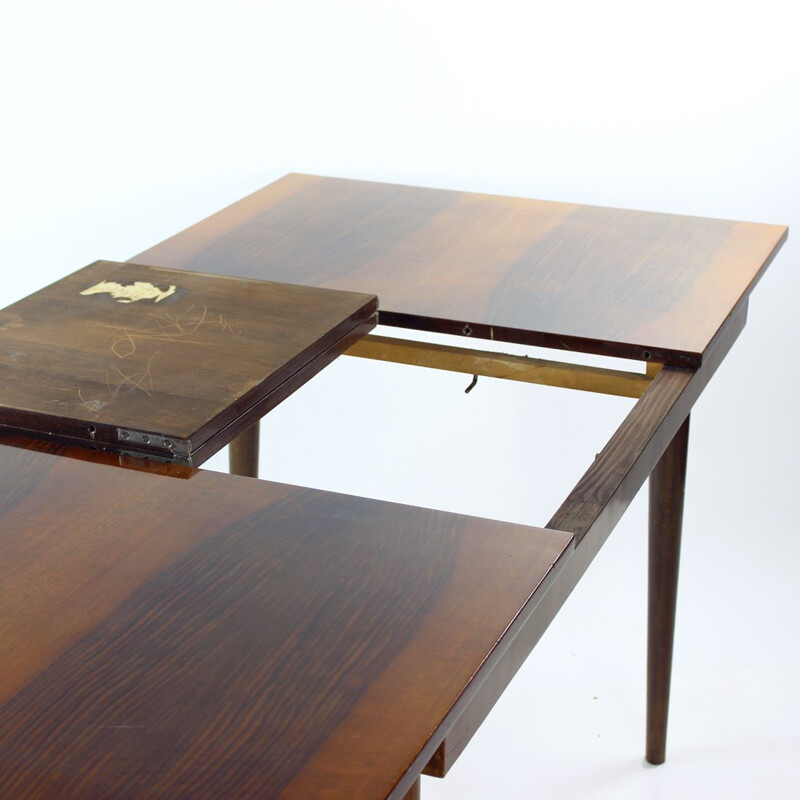 Vintage extendable dining table in mahogany by Mier, Czechoslovakia 1960s