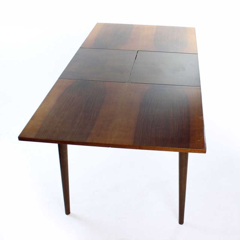 Vintage extendable dining table in mahogany by Mier, Czechoslovakia 1960s