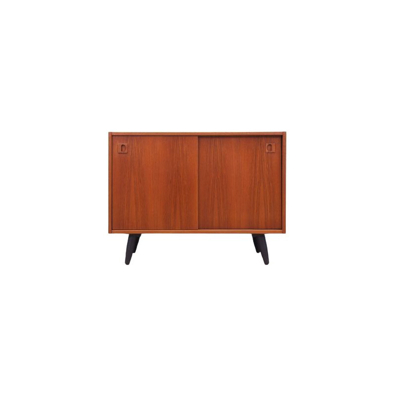 Vintage teak chest of drawers with sliding door, Denmark 1970