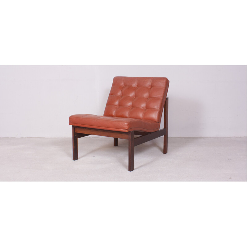 France & Son "Moduline" living room set in rosewood and leather, Ole GJERLØV-KNUDSEN & Torben LIND - 1960s